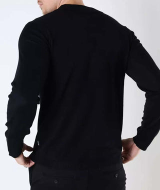 Ανδρική μπλούζα polo μακρυμάνικη πλεκτή ONLY & SONS 22021184 ΜΑΥΡΟ
