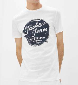 Ανδρικό t-shirt με στάμπα JACK & JONES 12175081 ΕΚΡΟΥ