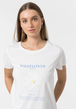 Γυναικείο t-shirt με κέντημα μπροστά TIFFOSI 10048513 ΛΕΥΚΟ