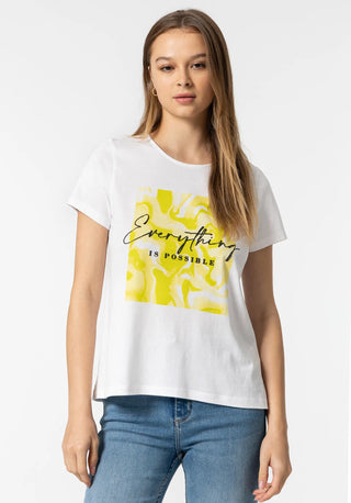Γυναικείο t-shirt με στάμπα και άνοιγμα στην πλάτη TIFFOSI 10048551 ΛΕΥΚΟ