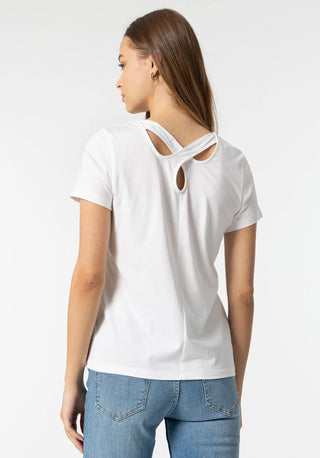 Γυναικείο t-shirt με στάμπα και άνοιγμα στην πλάτη TIFFOSI 10048551 ΛΕΥΚΟ