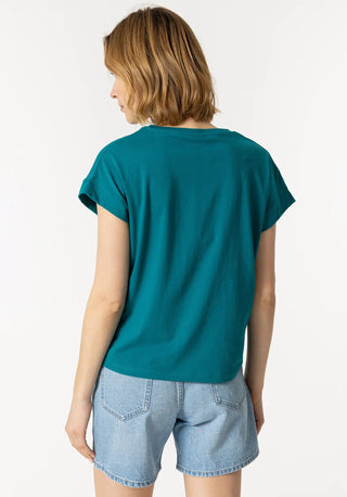 Γυναικείο t-shirt με στάμπα v-neck TIFFOSI 10048839 Petrol