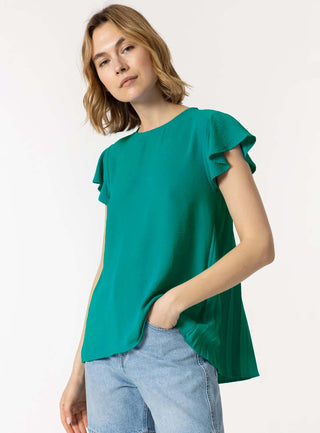 Γυναικεία μπλούζα κοντομάνικη με πλισέ πλάτη TIFFOSI 10049064 ΠΡΑΣΙΝΟ