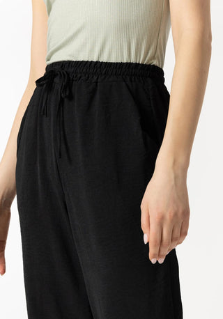 Γυναικείο παντελόνι με λάστιχο και κορδόνι στην μέση TIFFOSI 10049137 ΜΑΥΡΟ