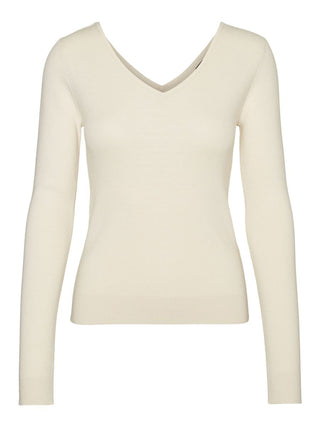 Γυναικεία πλεκτή μπλούζα v-neck VERO MODA 10257154 ΕΚΡΟΥ