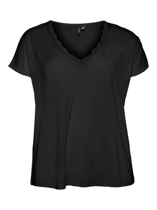 Γυναικείο t-shirt v-neck curve VERO MODA 10258639 ΜΑΥΡΟ