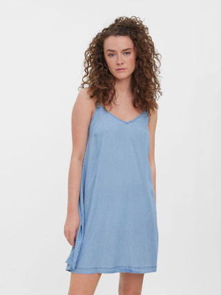 Γυναικείο φόρεμα mini denim VERO MODA 10260992 Medium Blue Denim