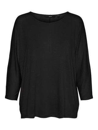 Γυναικεία μπλούζα με 3/4 μανίκι curve VERO MODA 10276678 ΜΑΥΡΟ