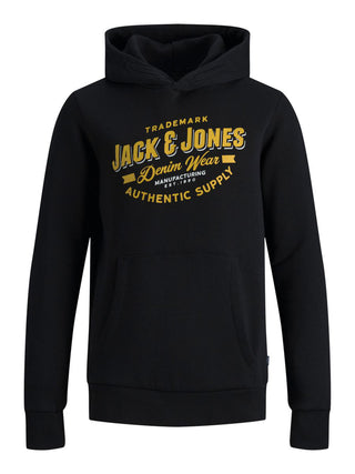 Παιδικό φούτερ με κουκούλα αγόρι JACK & JONES 12190422 Black NOOS