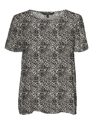 Γυναικεία μπλούζα animal print o-neck VERO MODA 10245154 ΜΑΥΡΟ