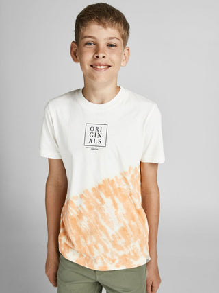 Παιδικό t-shirt tie dye αγόρι JACK & JONES Πορτοκαλί