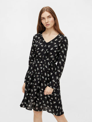 Γυναικείο φόρεμα mini floral PIECES 17115111 Μαύρο
