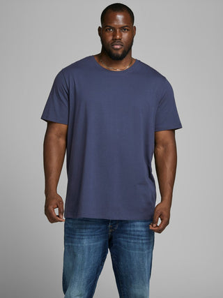 Ανδρική μπλούζα basic plus size JACK & JONES 12158482 Μπλε Σκούρο NOOS