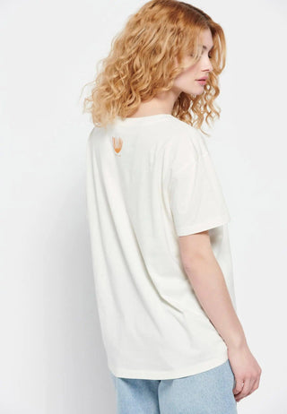 Γυναικείο t-shirt με τύπωμα FUNKY BUDDHA FBL007-145-04 OFF WHITE
