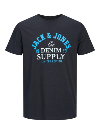 Ανδρικό t-shirt με στάμπα plus size JACK & JONES 12211759 Dark Navy NOOS
