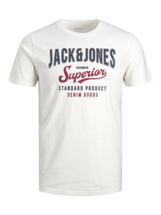Ανδρικό t-shirt με στάμπα JACK & JONES 12220500 ΛΕΥΚΟ