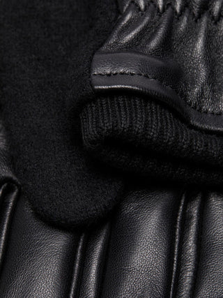 Ανδρικά γάντια 50% Leather-50% Wool JACK & JONES 12214811 ΜΑΥΡΟ