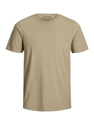 Ανδρική μπλούζα ORGANIC BASIC TEE O-NECK plus size JACK & JONES 12158482 Crockery NOOS