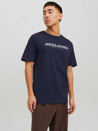 Ανδρικό t-shirt με στάμπα JACK & JONES 12234759 ΜΠΛΕ