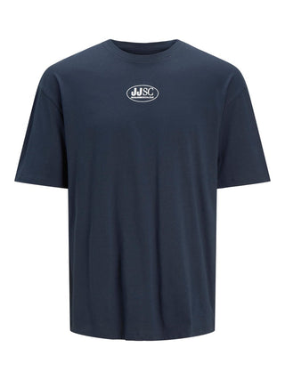 Ανδρικό t-shirt με στάμπα στην πλάτη JACK & JONES 12205175 ΜΠΛΕ