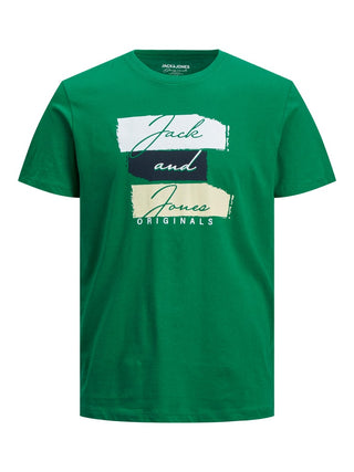 Ανδρικό t-shirt με στάμπα JACK & JONES 12210140 ΠΡΑΣΙΝΟ