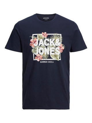 Ανδρικό t-shirt JJBECS SHAPE TEE SS CREW NECK JACK & JONES 12224688 Navy Blazer S23