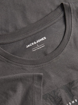 Ανδρικό t-shirt με στάμπα JACK & JONES 12224165 ΑΝΘΡΑΚΙ