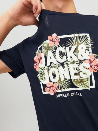 Ανδρικό t-shirt JJBECS SHAPE TEE SS CREW NECK JACK & JONES 12224688 Navy Blazer S23