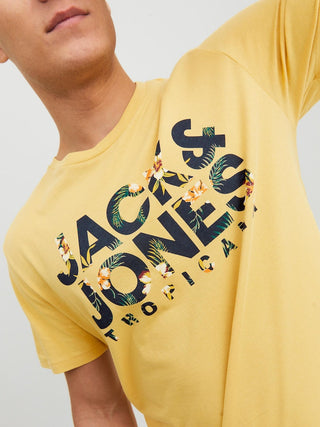 Ανδρικό t-shirt JJBECS SHAPE TEE SS CREW NECK JACK & JONES 12224688 Jojoba S23