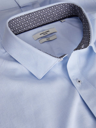 Ανδρικό πουκάμισο slim fit JACK & JONES 12228498 Cashmere Blue