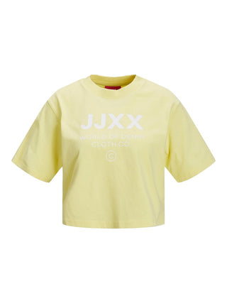 Γυναικείο t-shirt crop με logo JACK & JONES 12200326 ΚΙΤΡΙΝΟ