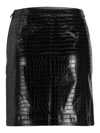 Γυναικεία φούστα mini δερμάτινη croc JJXX JACK & JONES 12203569 ΜΑΥΡΟ NOOS