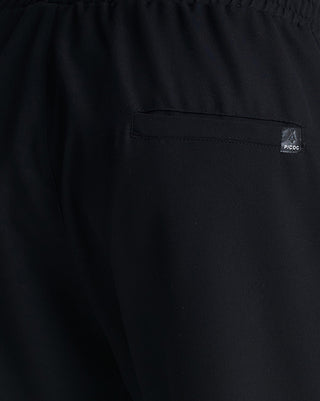 Ανδρικό υφασμάτινο παντελόνι με λάστιχο στην μέση και πιέτες P/COC P-1651 ΜΑΥΡΟ