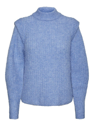 Γυναικείο πουλόβερ με λεπτομέρεια στους ώμους VERO MODA 10248005 ΓΑΛΑΖΙΟ