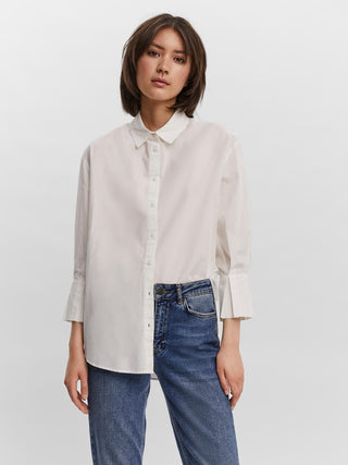 Γυναικείο πουκάμισο με 3/4 μανίκι VERO MODA 10254613 OFF WHITE