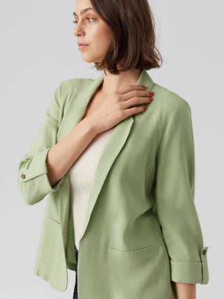 Γυναικείο σακάκι Λινό blazer με 3/4 μανίκι VERO MODA 10279700 Reseda NOOS