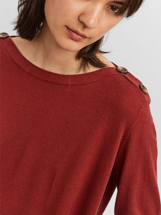 Γυναικεία μπλούζα oversized με κουμπιά στους ώμους VERO MODA 10249061 o-neck