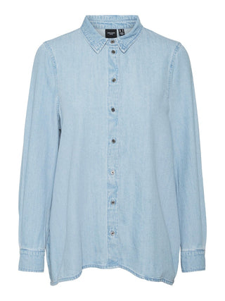 Γυναικείο πουκάμισο denim oversized VERO MODA 10258235 LIGHT BLUE DENIM