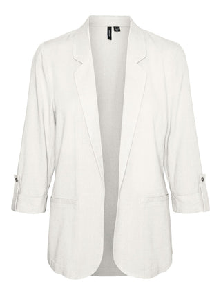 Γυναικείο σακάκι blazer Λινό με 3/4 μανίκι VERO MODA 10279700 Snow White NOOS