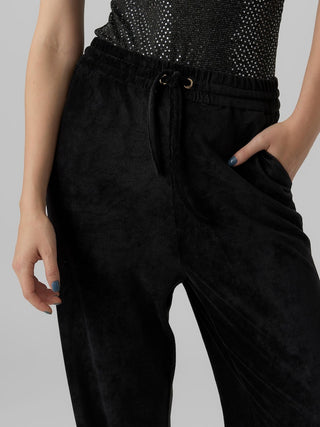 Γυναικείο παντελόνι βελουτέ με λάστιχο στην μέση VERO MODA 10278948 ΜΑΥΡΟ
