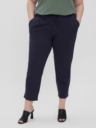 Γυναικείο παντελόνι loose fit με λάστιχο και κορδόνι στην μέση curve VERO MODA 10209787 ΜΠΛΕ NOOS