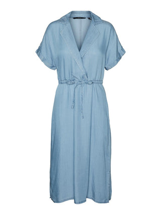 Γυναικείο φόρεμα midi κρουαζέ VERO MODA 10260996 Light Blue Denim