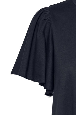 Γυναικεία μπλούζα κοντομάνικη με βολάν VERO MODA 10244714 ΜΠΛΕ ΣΚΟΥΡΟ