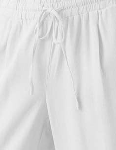 Γυναικείο παντελόνι λινό με λάστιχο στην μέση VERO MODA 10279691 Snow White NOOS