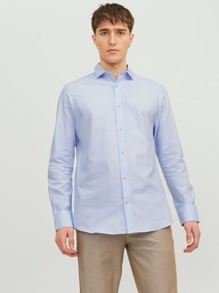 Ανδρικό πουκάμισο slim fit JACK & JONES 12228498 Cashmere Blue