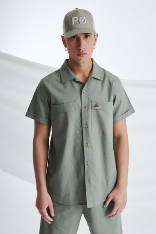 Ανδρικό πουκάμισο λινό με τσέπες στο στήθος P/COC P-1601 ΛΑΔΙ S23
