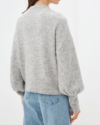 Γυναικείο πλεκτό πουλόβερ με κορδόνι VERO MODA 10251254 ΓΚΡΙ