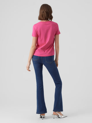 Γυναικεία μπλούζα κοντομάνικη VERO MODA 10243889 Pink Yarrow NOOS
