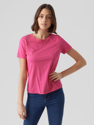 Γυναικεία μπλούζα κοντομάνικη VERO MODA 10243889 Pink Yarrow NOOS